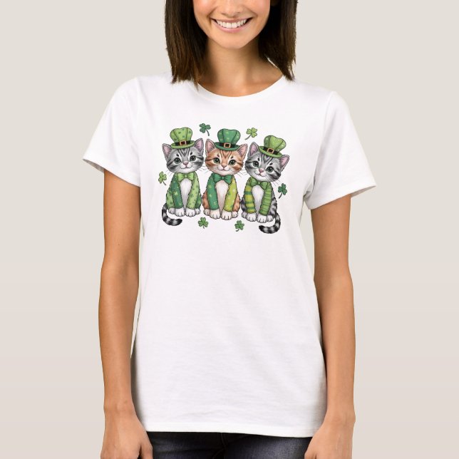 Lucky St. Patrick’s Day Kittens-47474 T-Shirt (Front)