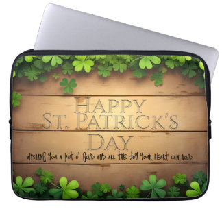 Lucky St. Patrick’s Day Wishes 🍀 Laptop Sleeve
