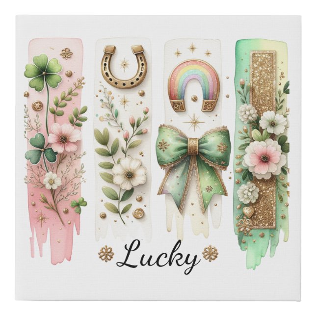 Lucky St. Patrick’s Day Wrapped Canvas Print (Front)