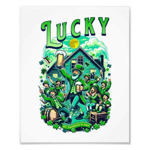 Lucky St Patricks Day Beer Drinking Pub Party  Photo Print