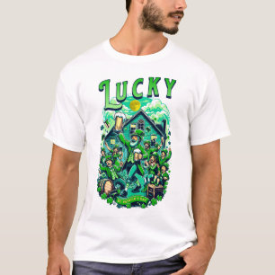 Lucky St Patrick's Day Beer Drinking Pub Party T-Shirt
