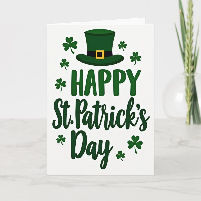 Lucky St Patricks Day Best Wishes Card (Front)