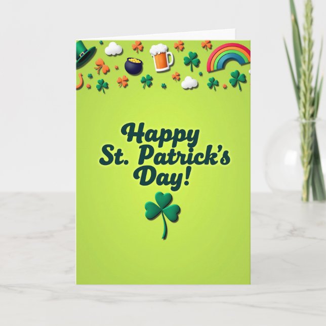 Lucky St Patricks Day Bold Card (Front)