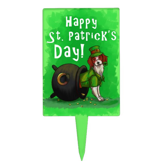 Lucky St. Patrick's Day Dog Cake Topper (Front)