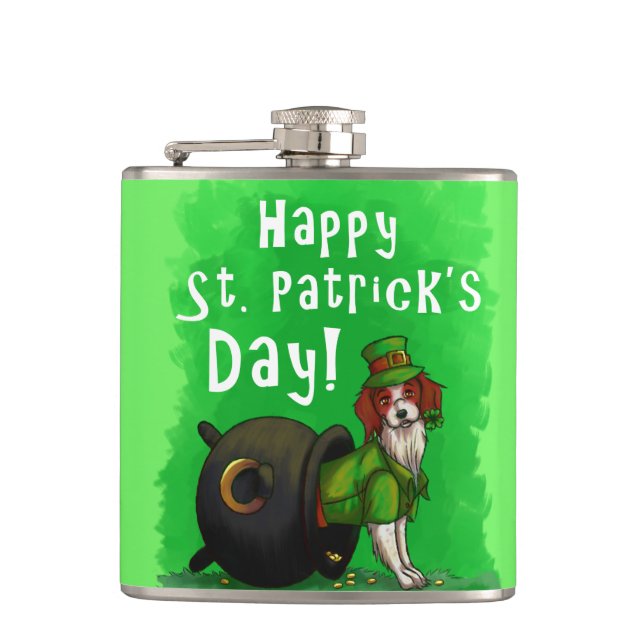 Lucky St. Patrick's Day Dog Flask (Front)