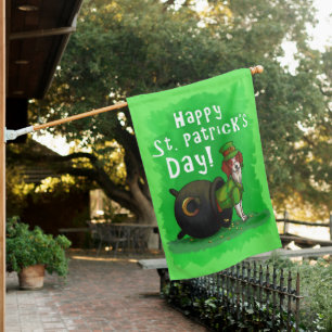 Lucky St. Patrick's Day Dog House Flag