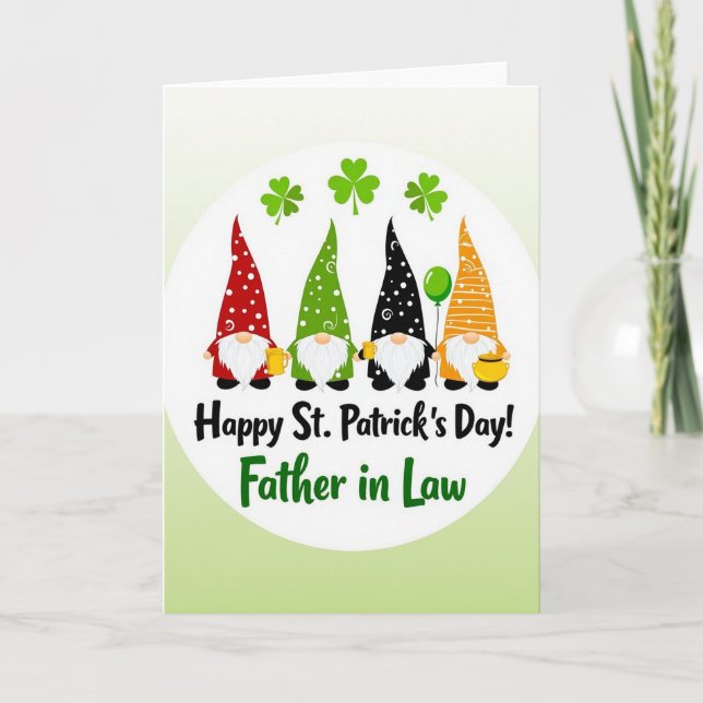 Lucky St Patricks Day Father In Law Card (Front)