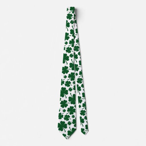 Lucky St Patricks Day Four Leaf Clover  Neck Tie