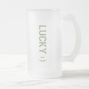 Lucky St. Patrick's Day Frosted Glass Beer Mug