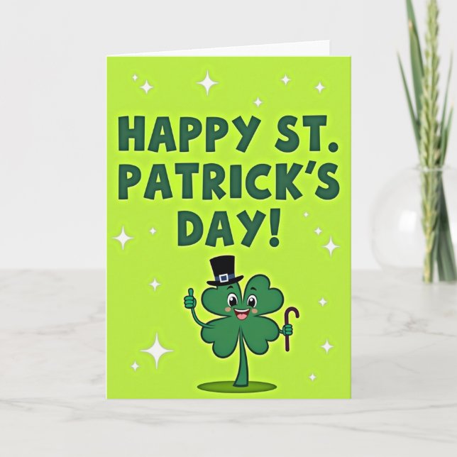 Lucky St Patricks Day Fun Card (Front)