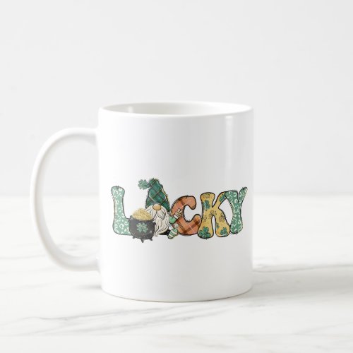Lucky St Patricks Day Gnome Coffee Mug