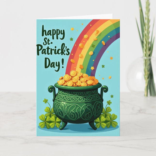 Lucky St Patricks Day Gold Card (Front)
