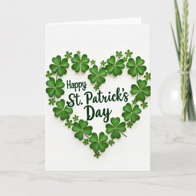Lucky St Patricks Day Heart Card (Front)