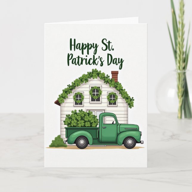 Lucky St Patricks Day House Card (Front)