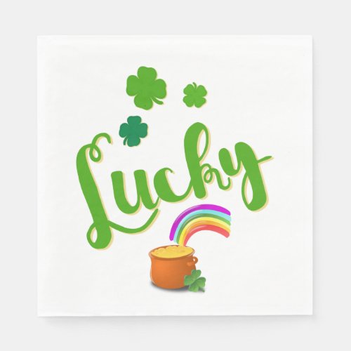 Lucky St Patricks Day Paper Napkins