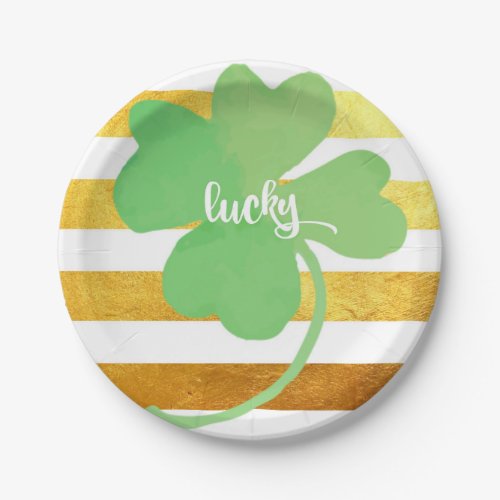 Lucky St Patricks Day Paper Plates
