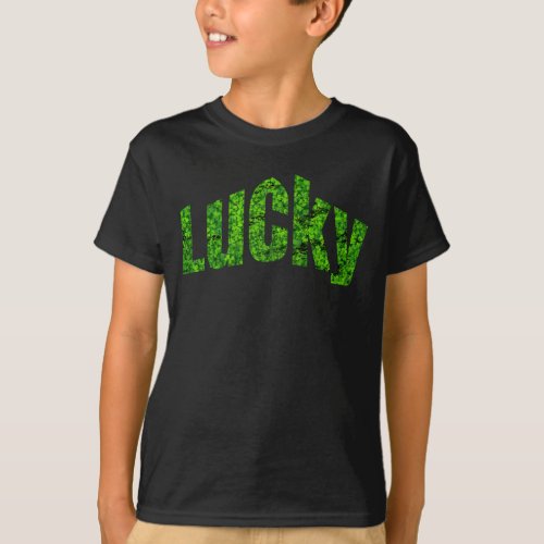 Lucky St Patricks Day Shamrock Boys T_Shirt