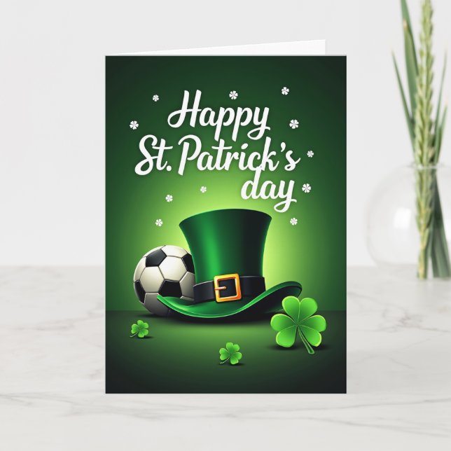 Lucky St Patricks Day Soccer Card (Front)