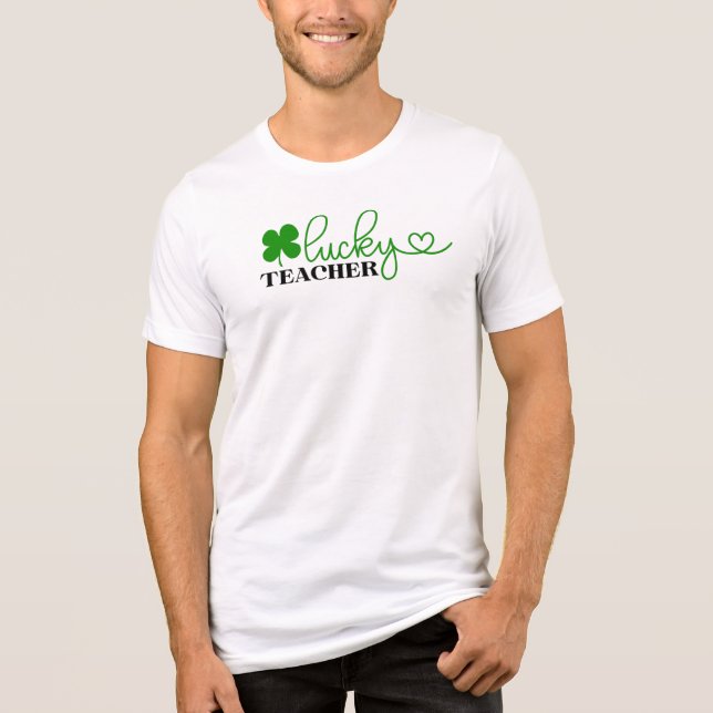 Lucky St Patrick's day Teacher t-shirt Tri-Blend Shirt (Front)