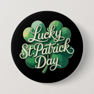 Lucky St. Patrick's Day Vintage Typography Four Button