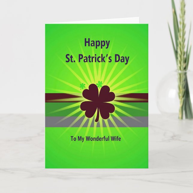 Lucky St Patricks Day Wife Card (Front)