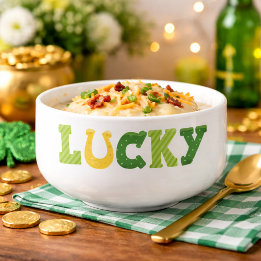 Lucky St Patricks Word Graphic Soup Mug