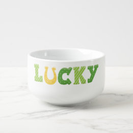 Lucky St Patricks Word Graphic Soup Mug