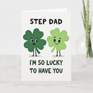 Lucky Step Dad Clover Art Card