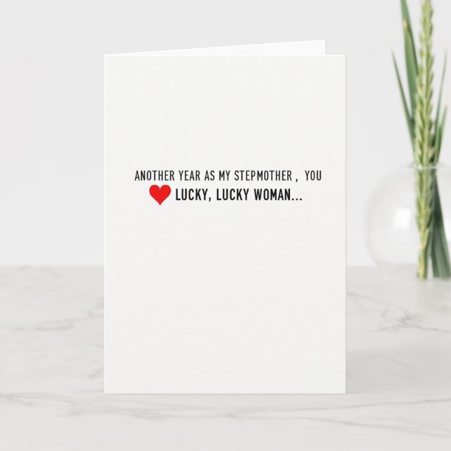 Lucky Stepmother Heart Card (Front)