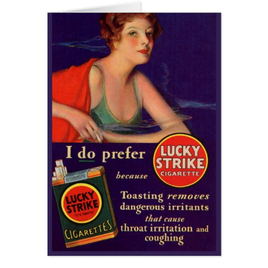 Lucky Strikes 1920s cigarette ad Cards (Front)