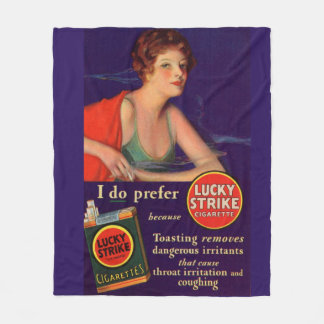 Lucky Strikes 1920s cigarette ad Fleece Blanket