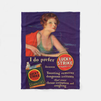 Lucky Strikes 1920s cigarette ad Fleece Blanket