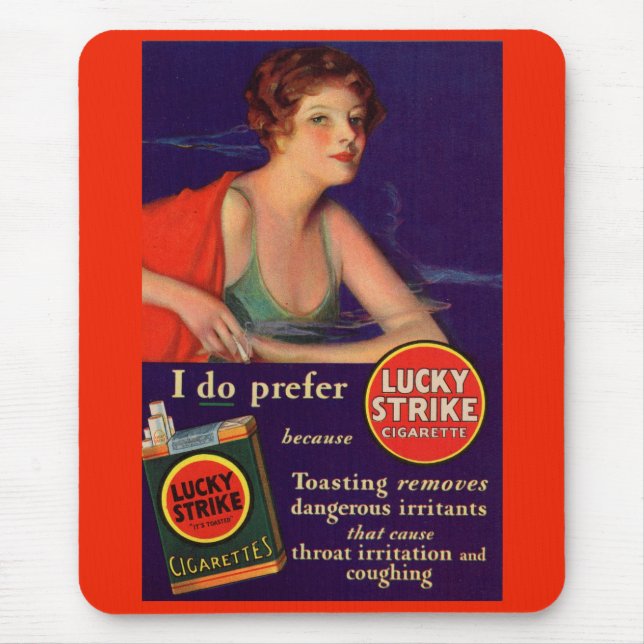 Lucky Strikes 1920s cigarette ad Mouse Pad (Front)