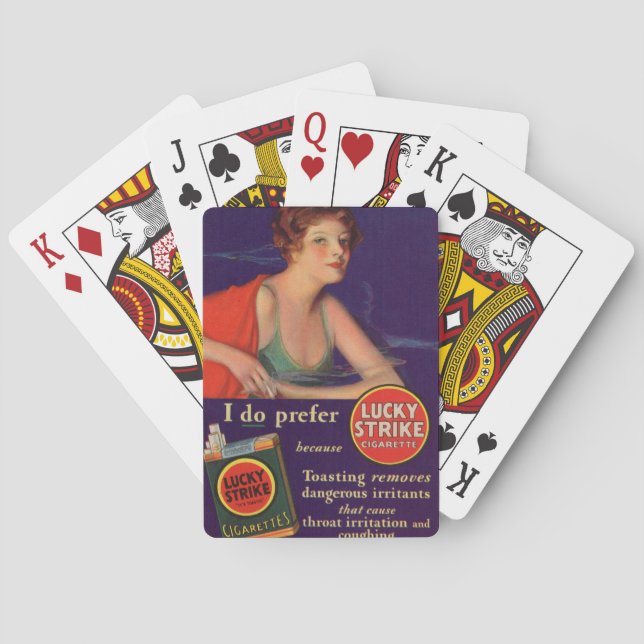 Lucky Strikes 1920s cigarette ad Poker Cards (Back)