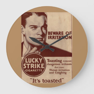 Lucky Strikes - Beware of Irritation Large Clock