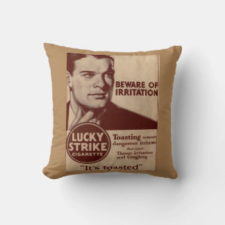 Lucky Strikes - Beware of Irritation Throw Pillow