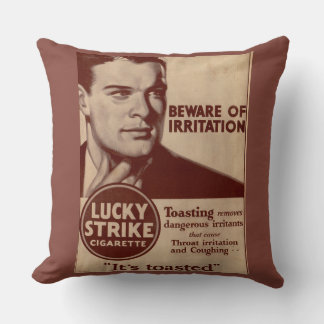 Lucky Strikes - Beware of Irritation Throw Pillow