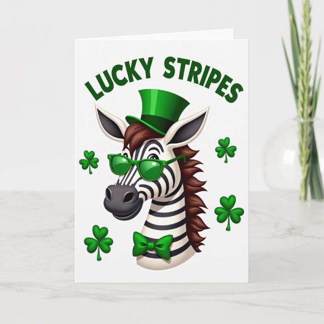 Lucky Stripes Zebra Card (Front)