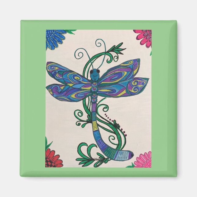 Lucky Symbol Dragonfly design magnet (Front)