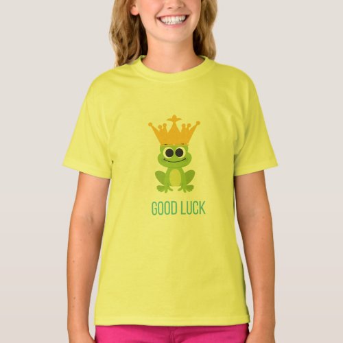  Lucky t_shirt crowned Frog Good Luck Kids Tee