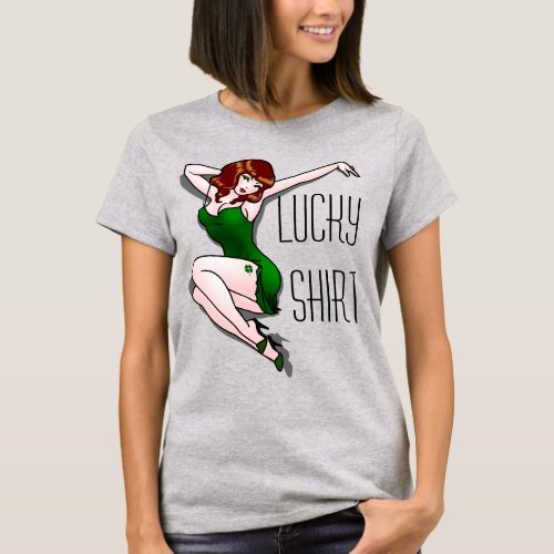 Lucky T_Shirt Pinup Girl Shirt Organic T_shirt