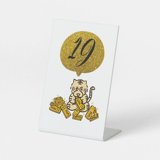 Lucky table number pedestal sign (Front)