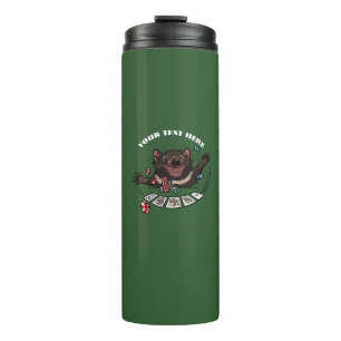 Lucky Tasmanian Devil Royal Flush Poker Cartoon Thermal Tumbler