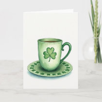 Lucky Tea Cup St Patricks Day Card