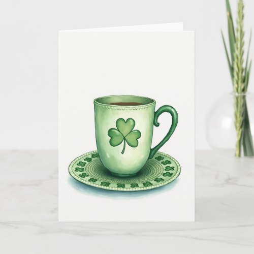 Lucky Tea Cup St Patricks Day Card