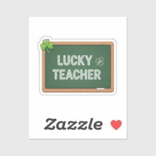 Lucky Teacher Blackboard St Patrick's Day Sticker