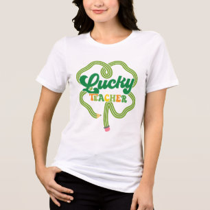 Lucky Teacher St. Patrick’s Day Cute Irish Class Tri-Blend Shirt
