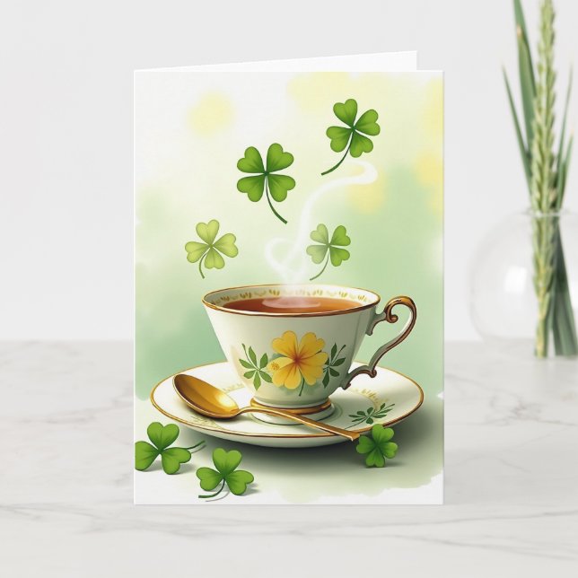 Lucky Teacup Good Fortune Card (Front)