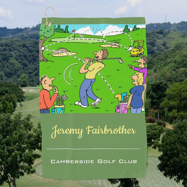 Lucky tee-off -  Funny Golf Cartoon Towel (Creator Uploaded)