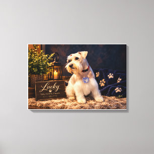 Lucky the Gentleman Schnauzer Pet Portrait Canvas  Print